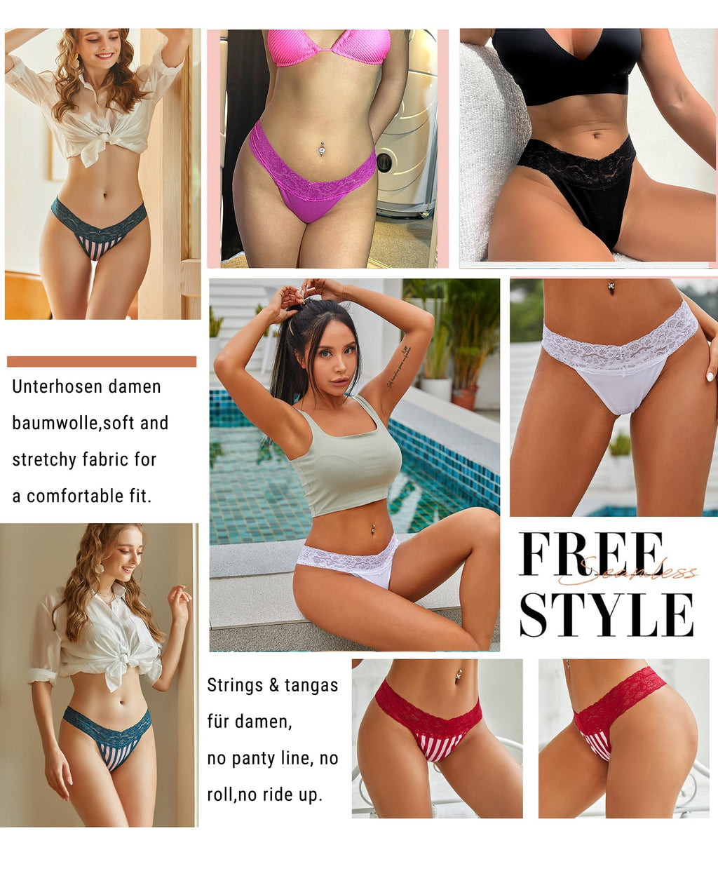 BeReady thongs woman pack thongs sexy for women lace soft thong women cotton stretch thong underwear women