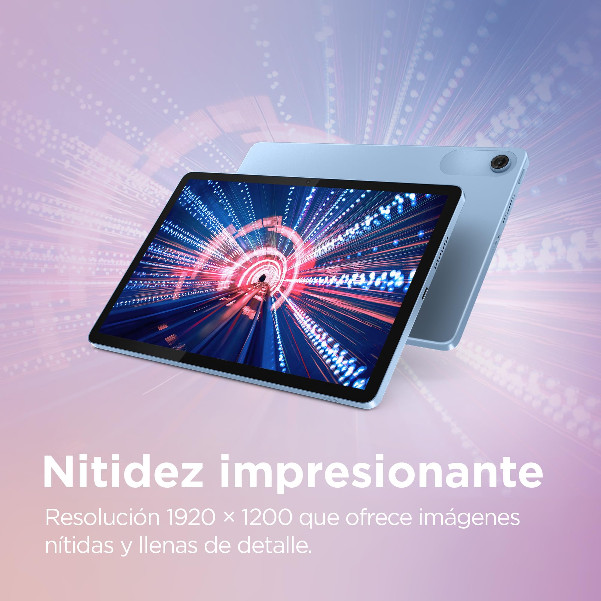 Lenovo Tab – Tablet 10.1 inch WUXGA (MediaTek Helio G85, 4 GB RAM, 128 GB, 60 Hz, 2 Speakers, Wi-Fi 5, Bluetooth 5.3, Android 14) Polar Blue – Includes Transparent Case with Built-in Stand