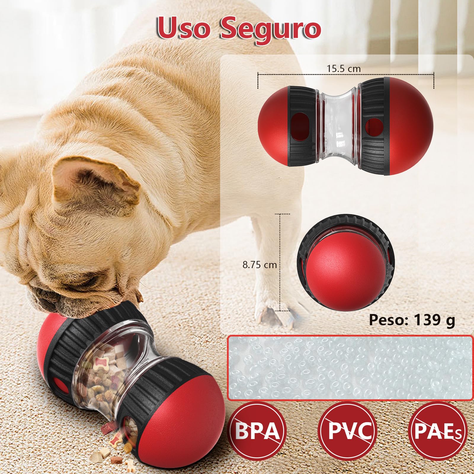 Interactive Dog Toy, Indestructible Puppy Toy, Dog Slow Feeder Improve Digestion, Food Dispenser for Large and Medium Breeds