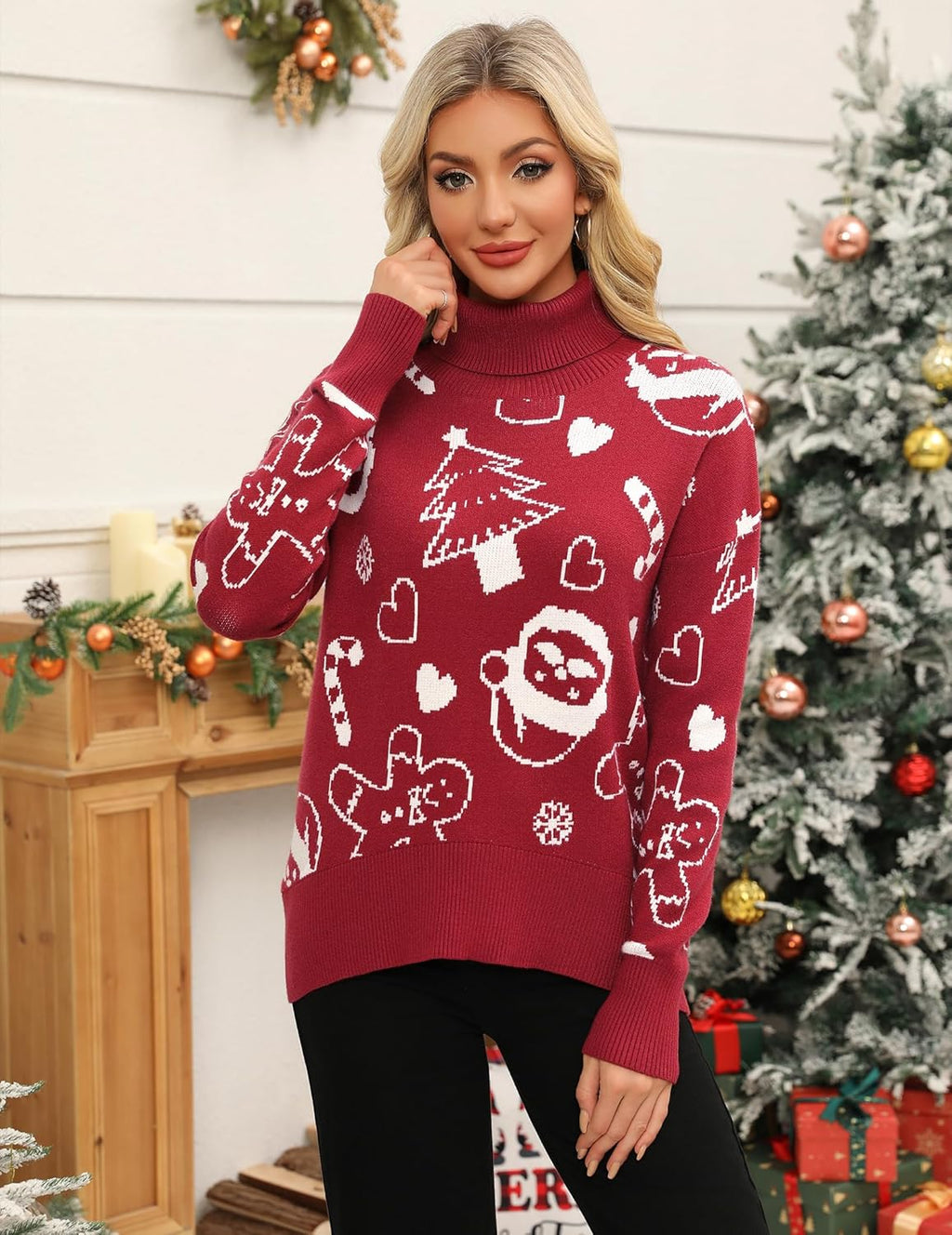 Zeagoo Women's Turtleneck Sweater Autumn Warm Sweater Winter Pullover Long Elegant Casual Knitted Sweater