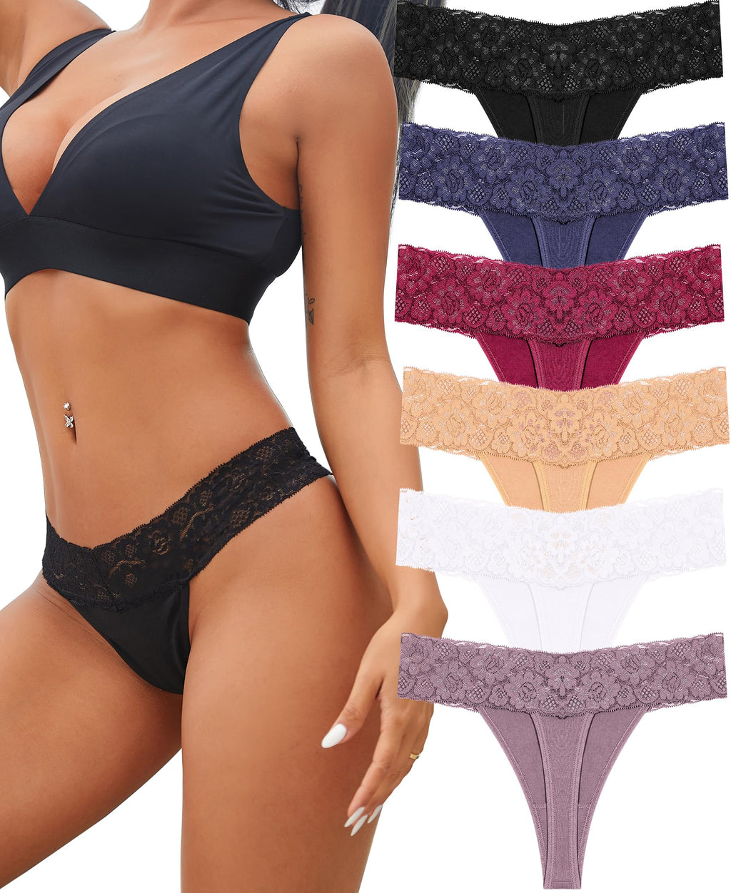 BeReady thongs woman pack thongs sexy for women lace soft thong women cotton stretch thong underwear women
