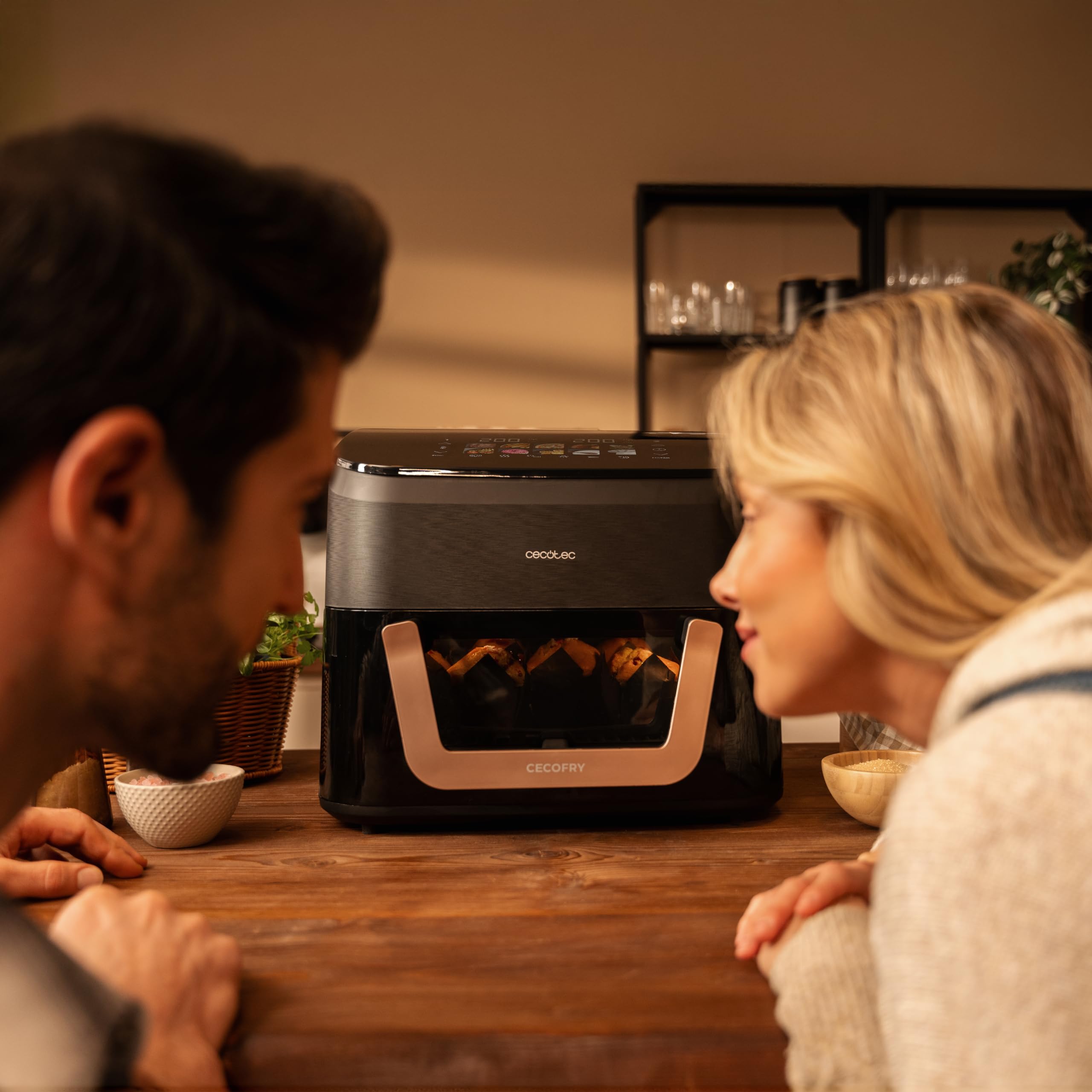 Cecotec Air Fryer 8L with Double Grill, Air Fryer, Cecofry&Grill Duoheat 8000. 2200W, Perfect Golden and Grill Flavor in Meat, Temperature between 80-200°C, 8 Menus and Window