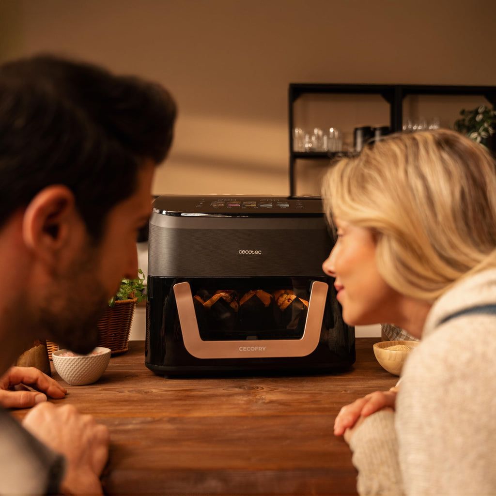 Cecotec Air Fryer 8L with Double Grill, Air Fryer, Cecofry&Grill Duoheat 8000. 2200W, Perfect Golden and Grill Flavor in Meat, Temperature between 80-200°C, 8 Menus and Window