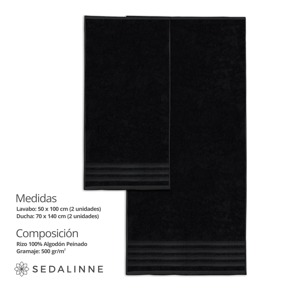 500 g Plain Full Bath Towel Set – Large and Small Terry Towels, 100% Cotton – Pack (2 Washbasin + 2 Shower) – High Absorption – Cotton Towel – Grass