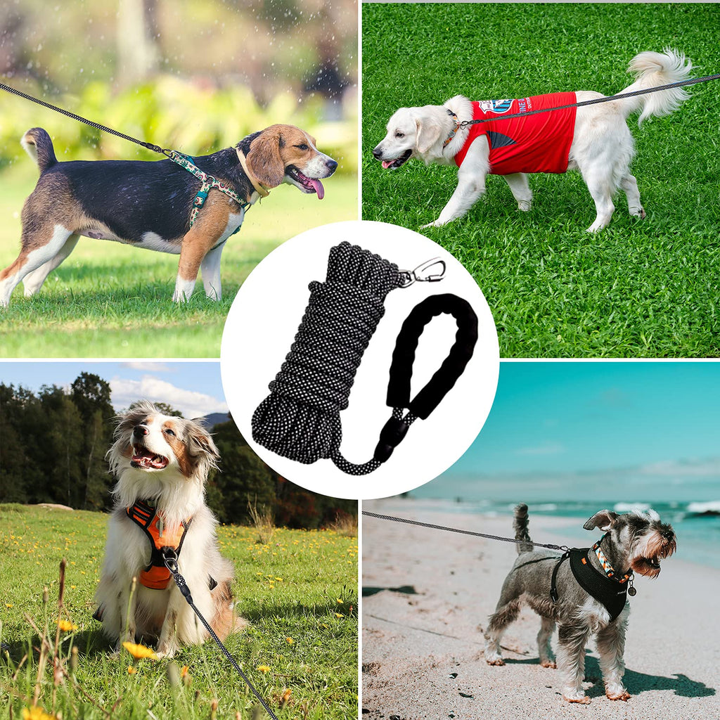 X XBEN Dog Training Lead, 1.5 m, 3 m, 5 m, 6 m, 10 m, 15 m, 20 m, 25 m, 30 m, Long Dog Leash with Lockable Hook, Training Leash for Large and Small Dogs, Reflective and Durable