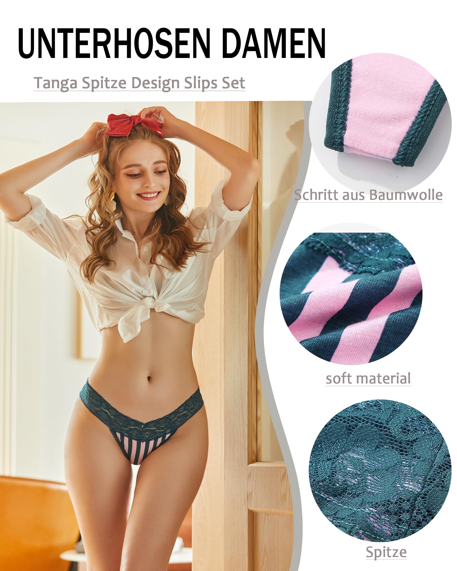 BeReady thongs woman pack thongs sexy for women lace soft thong women cotton stretch thong underwear women