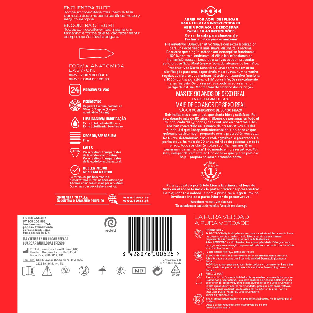 Durex Soft Sensitive Condom Pack, 96 Condoms, Packaging May Vary