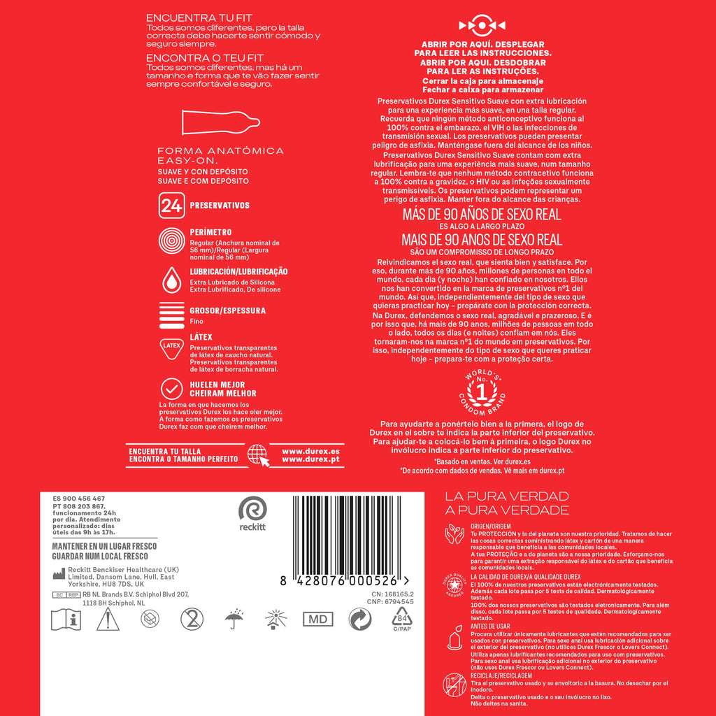 Durex Soft Sensitive Condom Pack, 96 Condoms, Packaging May Vary