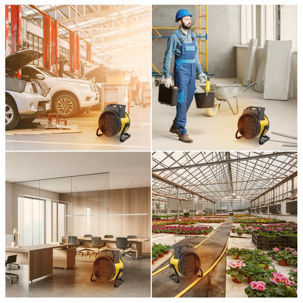 Ceramic Heater 2000W - Low Consumption - Portable Electric Radiator - Fast Heating in 3 s - Suitable for Homes, Bathrooms and Construction Sites