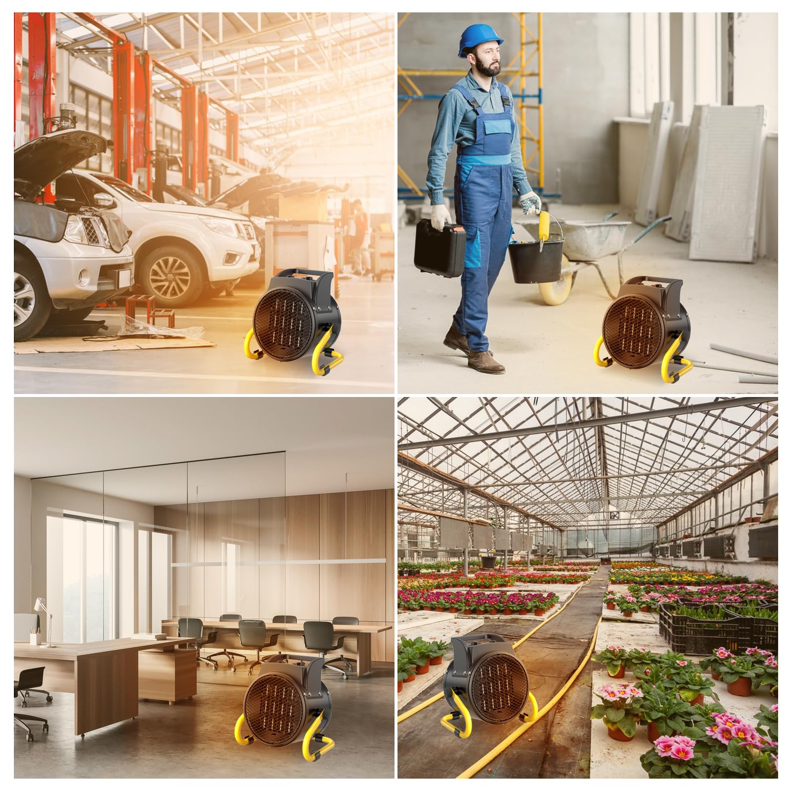 Ceramic Heater 2000W - Low Consumption - Portable Electric Radiator - Fast Heating in 3 s - Suitable for Homes, Bathrooms and Construction Sites