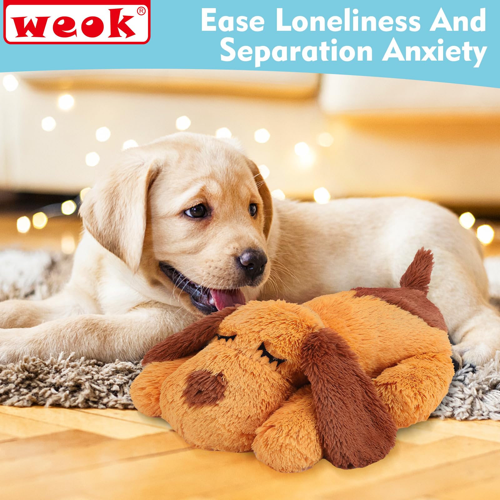 Puppy Heartbeat Toy, Separation Anxiety Relief Toy, Puppy Heartbeat Calming Plush Toy for Anxiety and Behavior