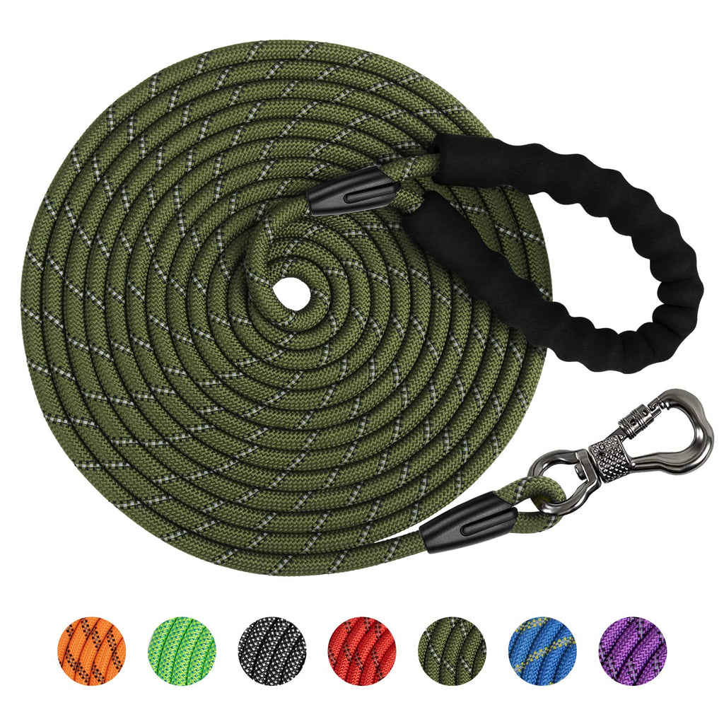 X XBEN Dog Training Lead, 1.5 m, 3 m, 5 m, 6 m, 10 m, 15 m, 20 m, 25 m, 30 m, Long Dog Leash with Lockable Hook, Training Leash for Large and Small Dogs, Reflective and Durable