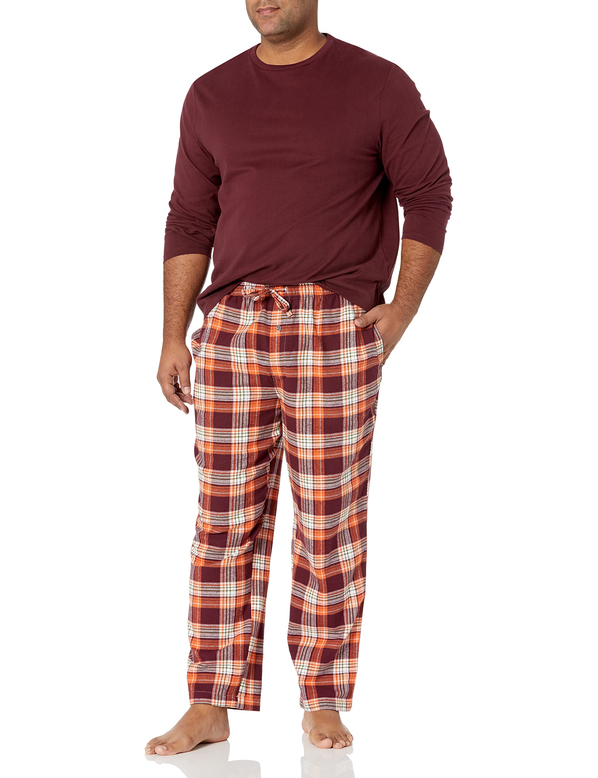 Amazon Essentials Men's Soft Flannel Pajama Set (Available in Plus Size)