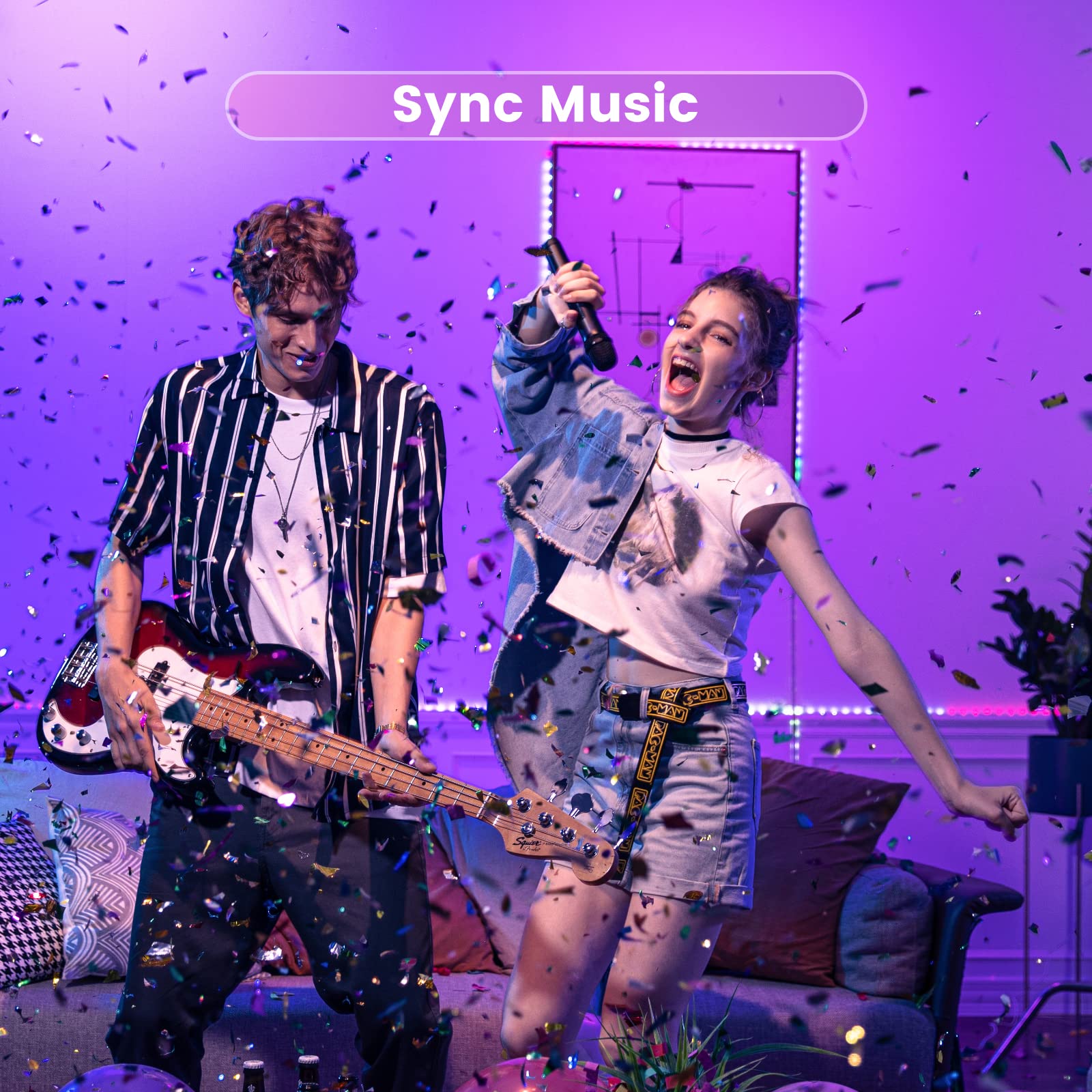 LED Strips 20 Metres RGB 5050, LED Lights with App and Controller, Sync with Music, Ideal for LED Lights, Room Lights, Party Decoration and Christmas (10 m x 2)