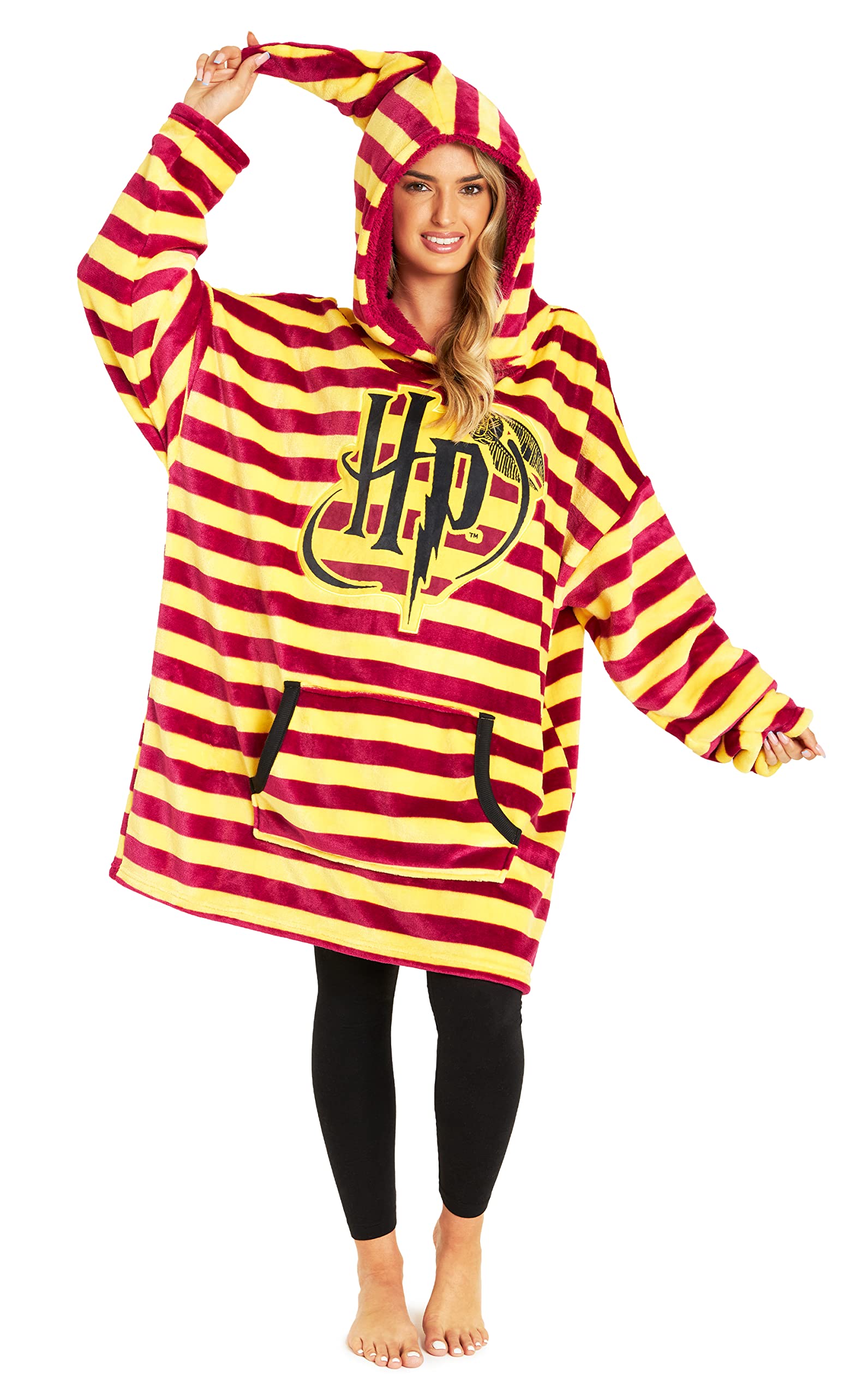 Harry Potter Women's Sweatshirt, Fleece Blanket Robe, Women's Oversized Sweatshirt with Fleece Hood, Original Gifts for Women