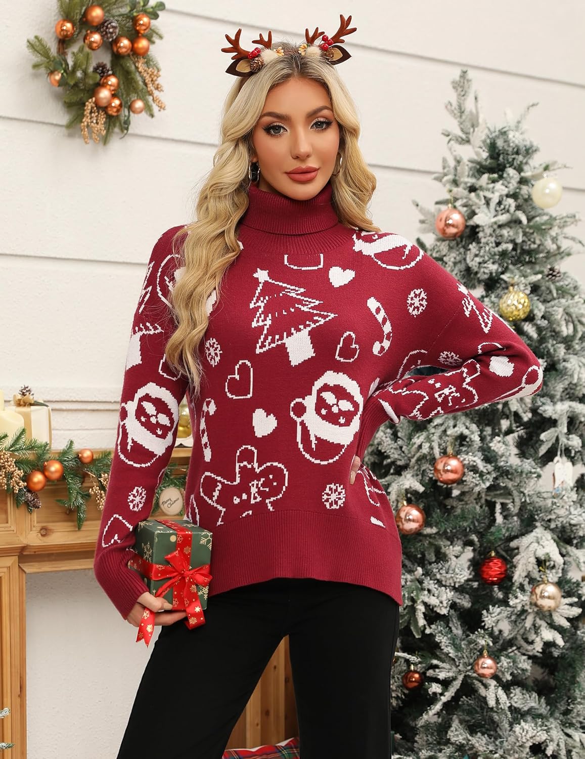 Zeagoo Women's Turtleneck Sweater Autumn Warm Sweater Winter Pullover Long Elegant Casual Knitted Sweater