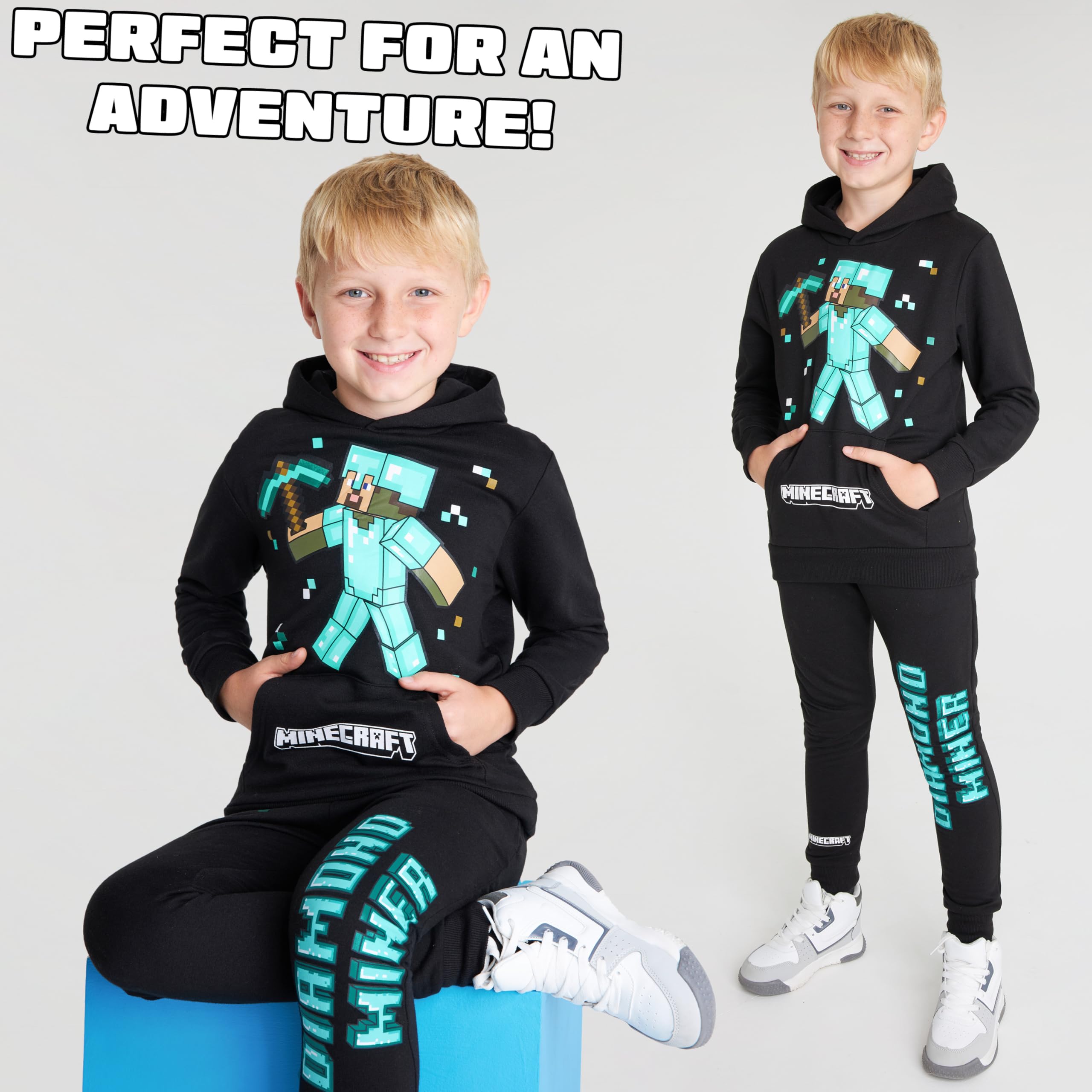 Minecraft Boys Tracksuit Set - Hoodie and Pants Boys