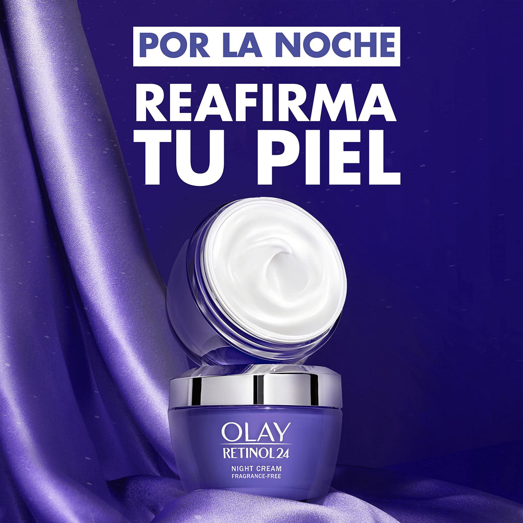 Olay Retinol 24 Crema de Noche Hidratante Facial, Cuidado de la Piel con Vitamina E Antioxidante. Cuidado de la Piel Well-aging durante la Noche: Suaviza, Renueva E Hidrata, 50 ml