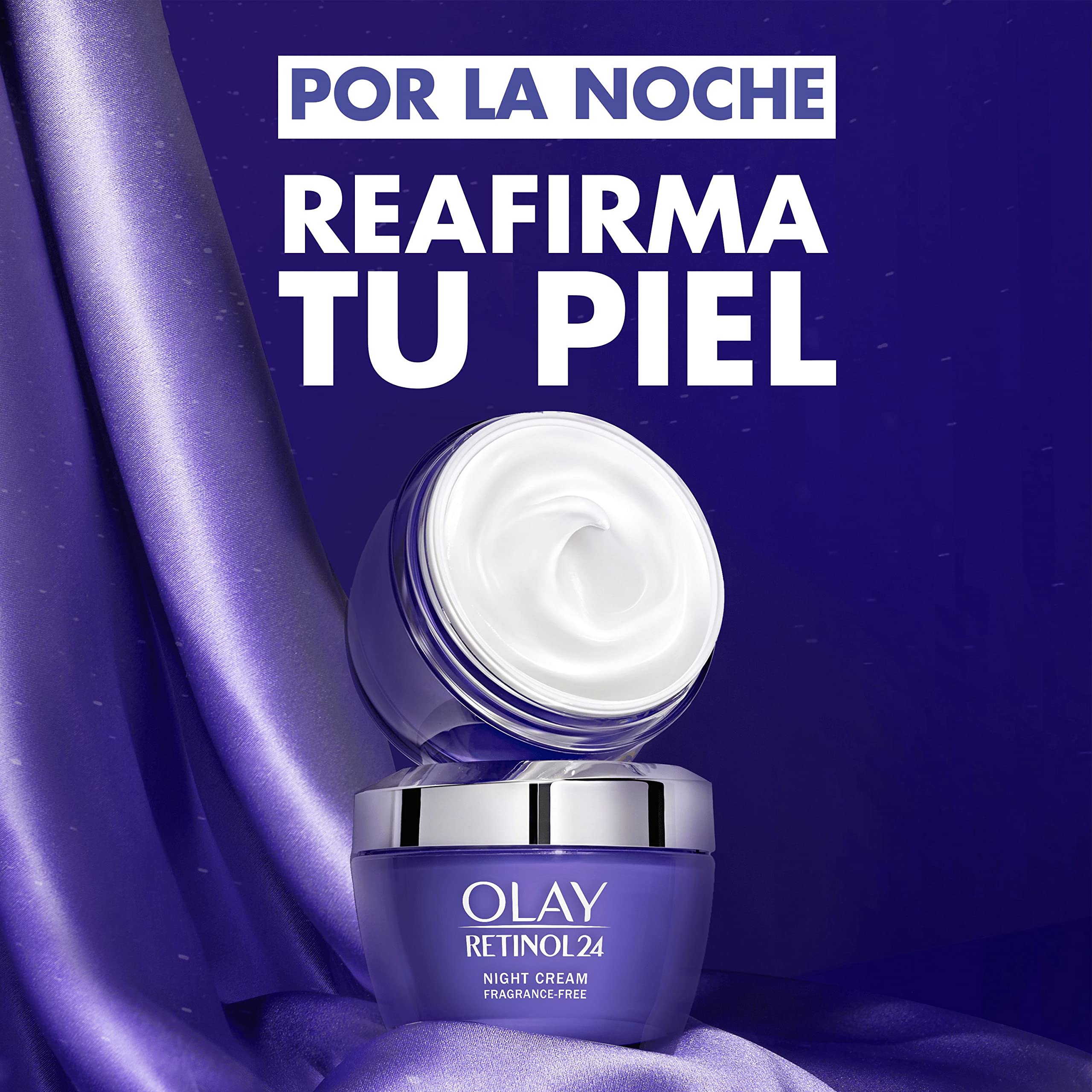 Olay Retinol 24 Crema de Noche Hidratante Facial, Cuidado de la Piel con Vitamina E Antioxidante. Cuidado de la Piel Well-aging durante la Noche: Suaviza, Renueva E Hidrata, 50 ml