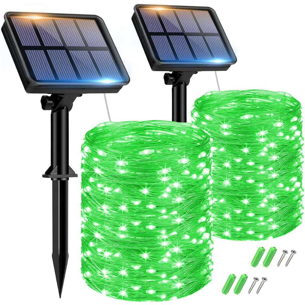 btfarm 2 Pack of Outdoor Solar String Lights, Fully 30M 300 LED, 8 Modes String Lights Decoration for Terrace, Parties, Weddings, Patio, Gardens (Warm White)