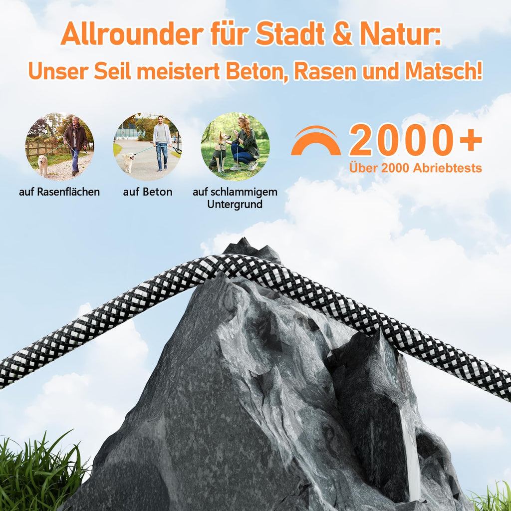 X XBEN Dog Training Lead, 1.5 m, 3 m, 5 m, 6 m, 10 m, 15 m, 20 m, 25 m, 30 m, Long Dog Leash with Lockable Hook, Training Leash for Large and Small Dogs, Reflective and Durable