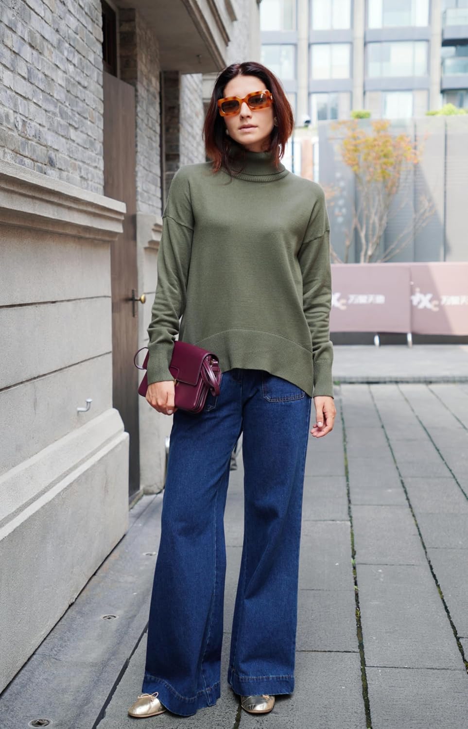 Zeagoo Women's Turtleneck Sweater Autumn Warm Sweater Winter Pullover Long Elegant Casual Knitted Sweater