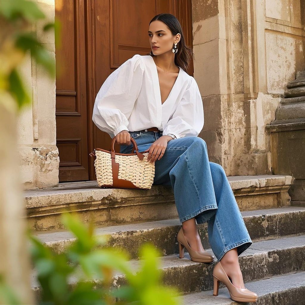 DREAM PAIRS High Heels Dress-Up Pumps Comfortable for Women Classic for 1cm Platforms for Work Party