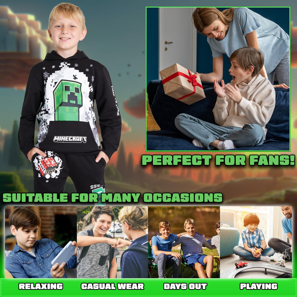 Minecraft Boys Tracksuit Set - Hoodie and Pants Boys