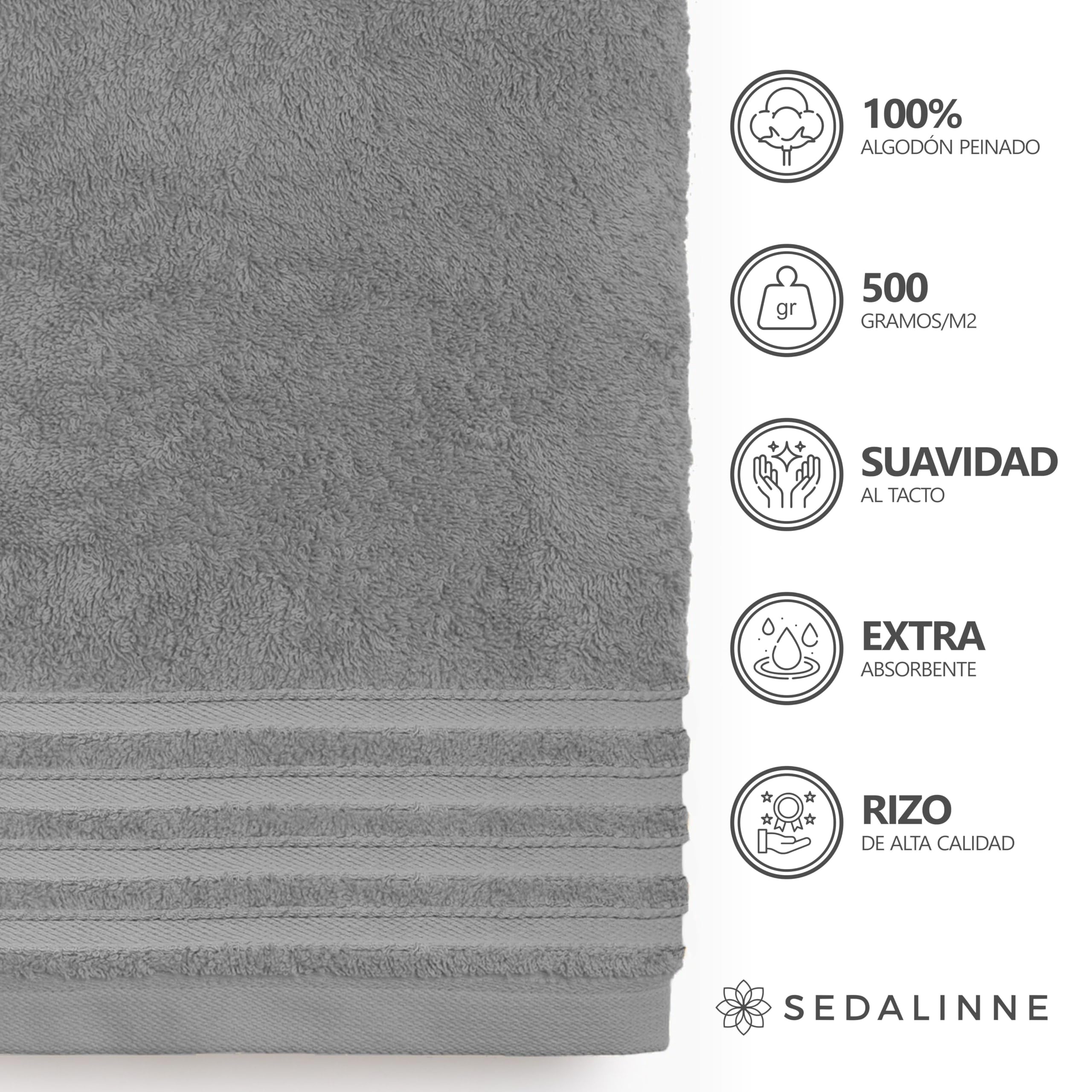 500 g Plain Full Bath Towel Set – Large and Small Terry Towels, 100% Cotton – Pack (2 Washbasin + 2 Shower) – High Absorption – Cotton Towel – Grass