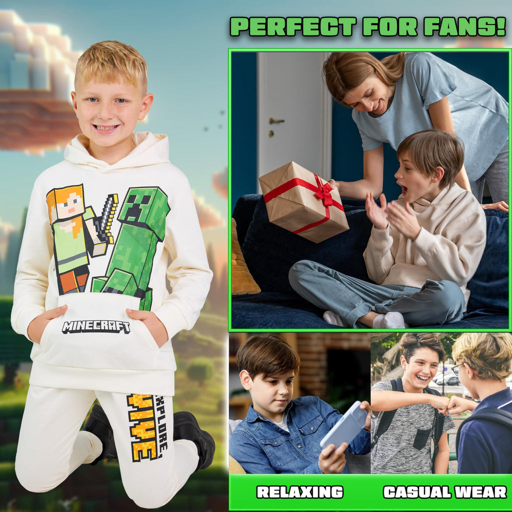 Minecraft Boys Tracksuit Set - Hoodie and Pants Boys