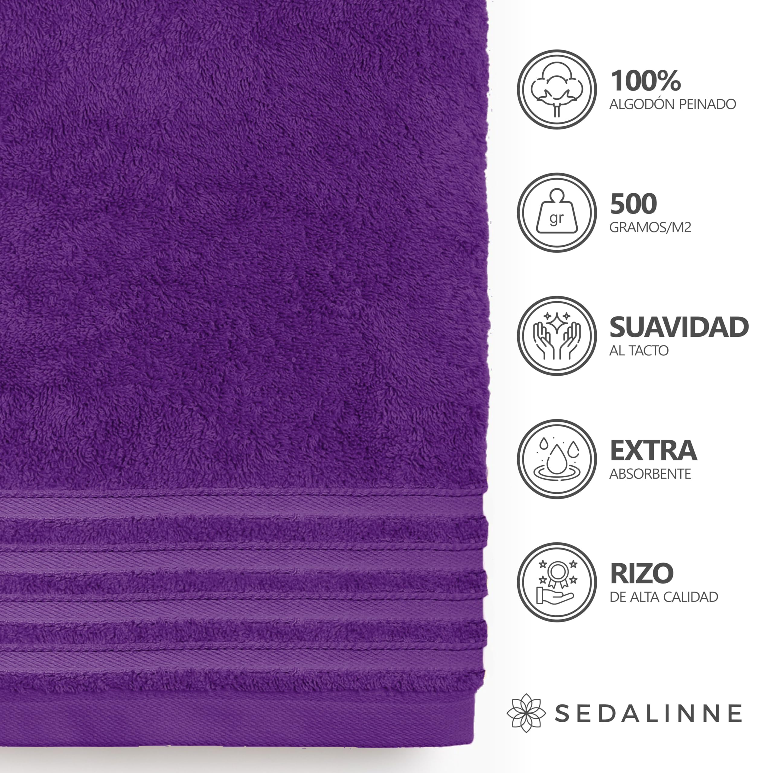 500 g Plain Full Bath Towel Set – Large and Small Terry Towels, 100% Cotton – Pack (2 Washbasin + 2 Shower) – High Absorption – Cotton Towel – Grass