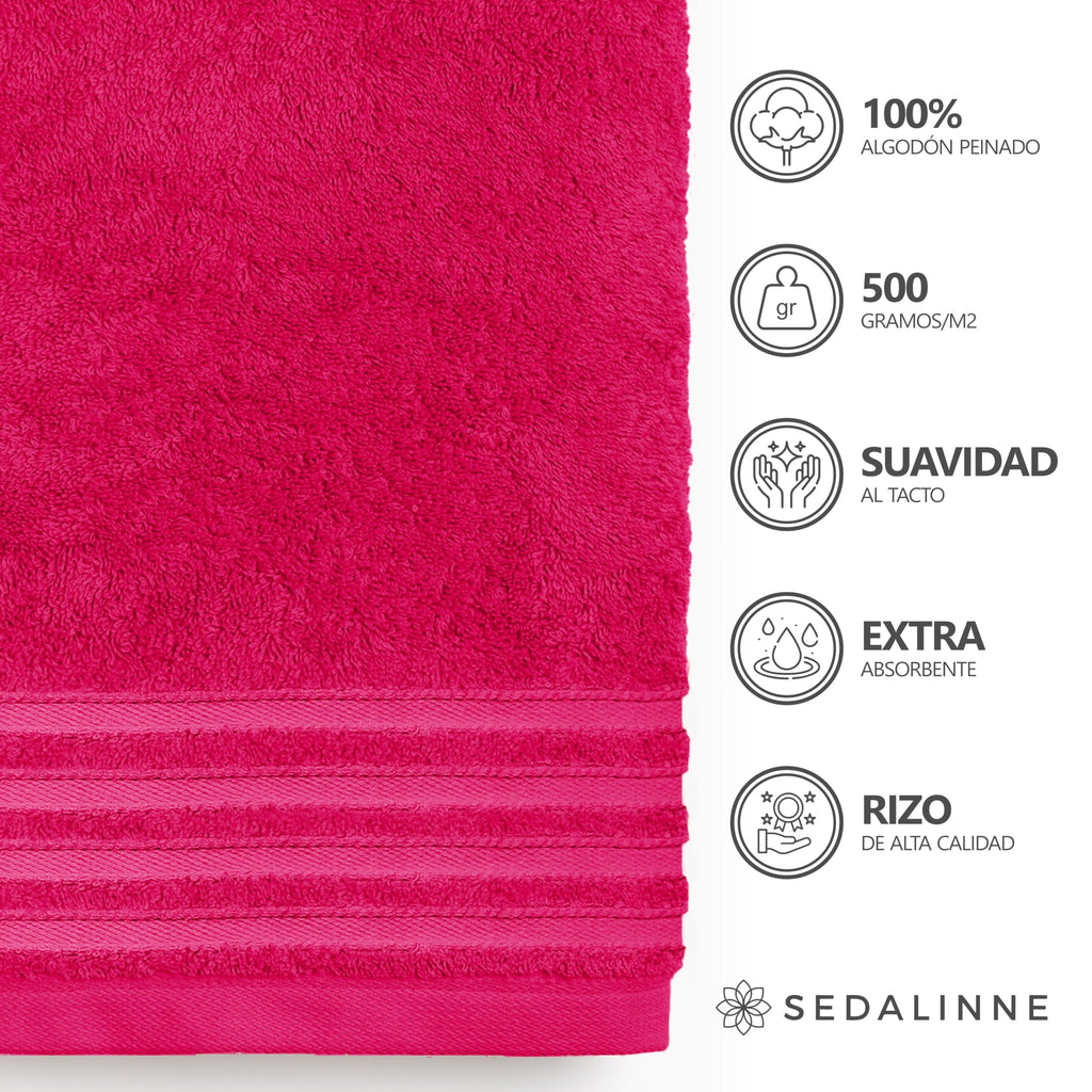 500 g Plain Full Bath Towel Set – Large and Small Terry Towels, 100% Cotton – Pack (2 Washbasin + 2 Shower) – High Absorption – Cotton Towel – Grass