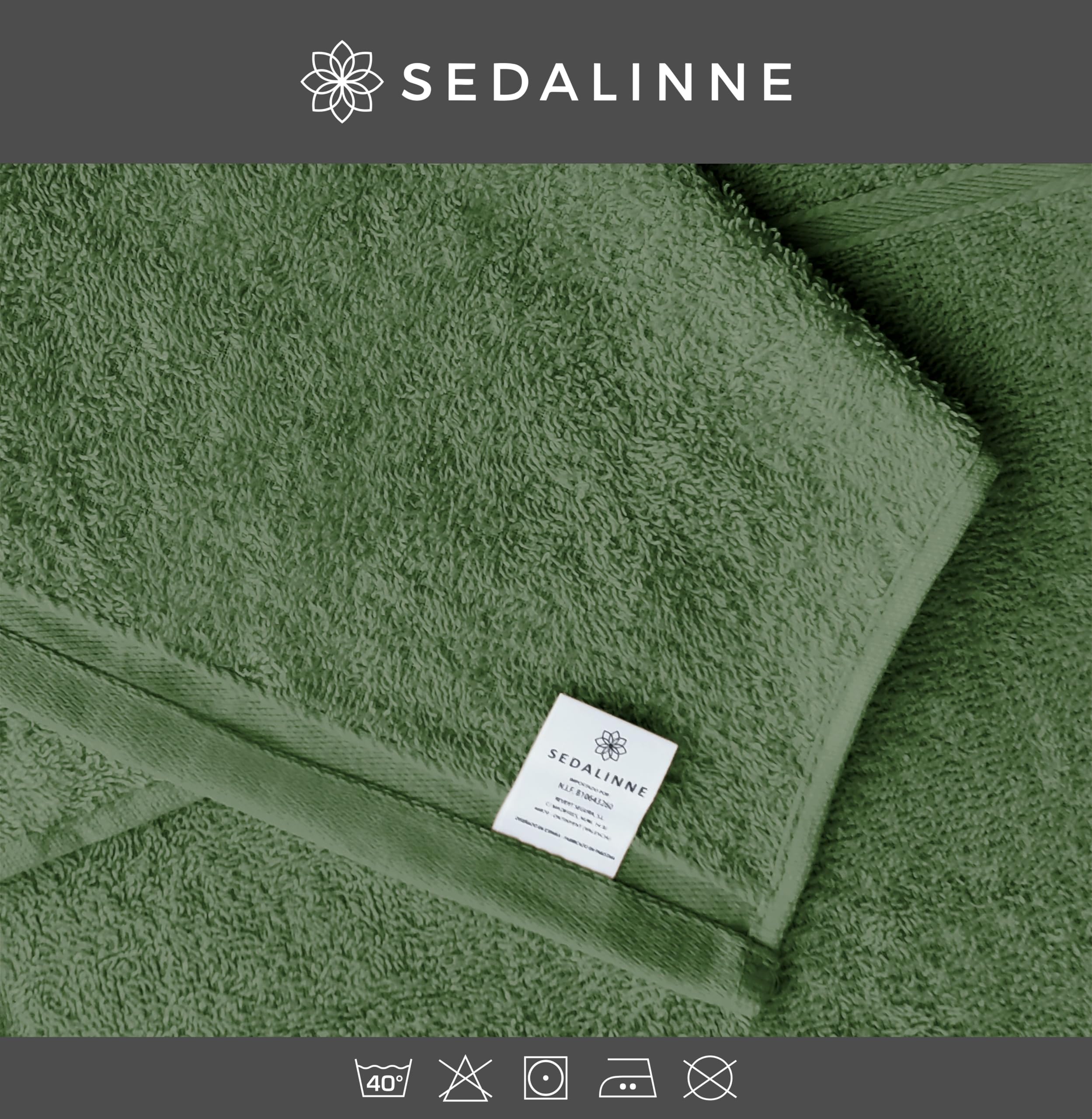 500 g Plain Full Bath Towel Set – Large and Small Terry Towels, 100% Cotton – Pack (2 Washbasin + 2 Shower) – High Absorption – Cotton Towel – Grass