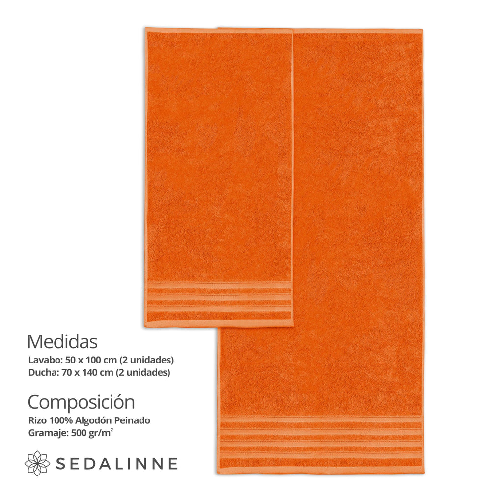 500 g Plain Full Bath Towel Set – Large and Small Terry Towels, 100% Cotton – Pack (2 Washbasin + 2 Shower) – High Absorption – Cotton Towel – Grass