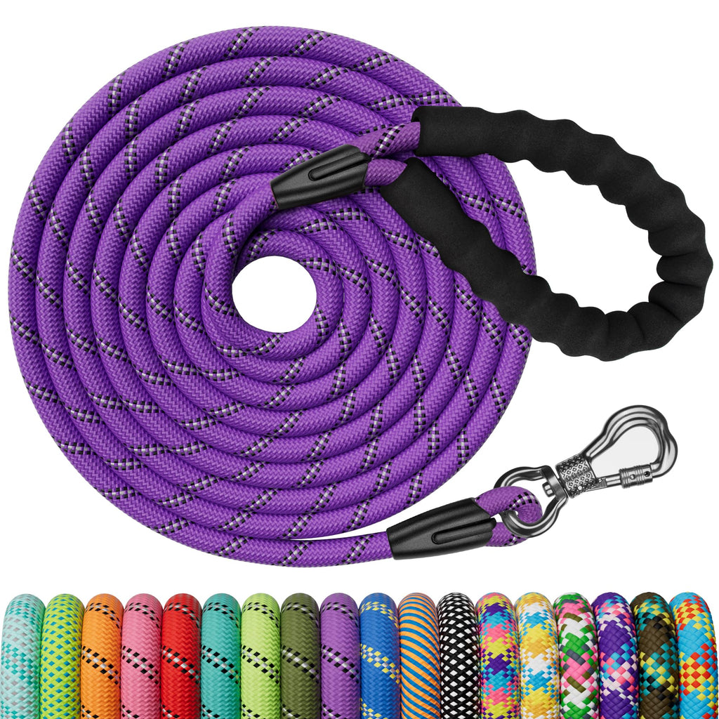 X XBEN Dog Training Lead, 1.5 m, 3 m, 5 m, 6 m, 10 m, 15 m, 20 m, 25 m, 30 m, Long Dog Leash with Lockable Hook, Training Leash for Large and Small Dogs, Reflective and Durable