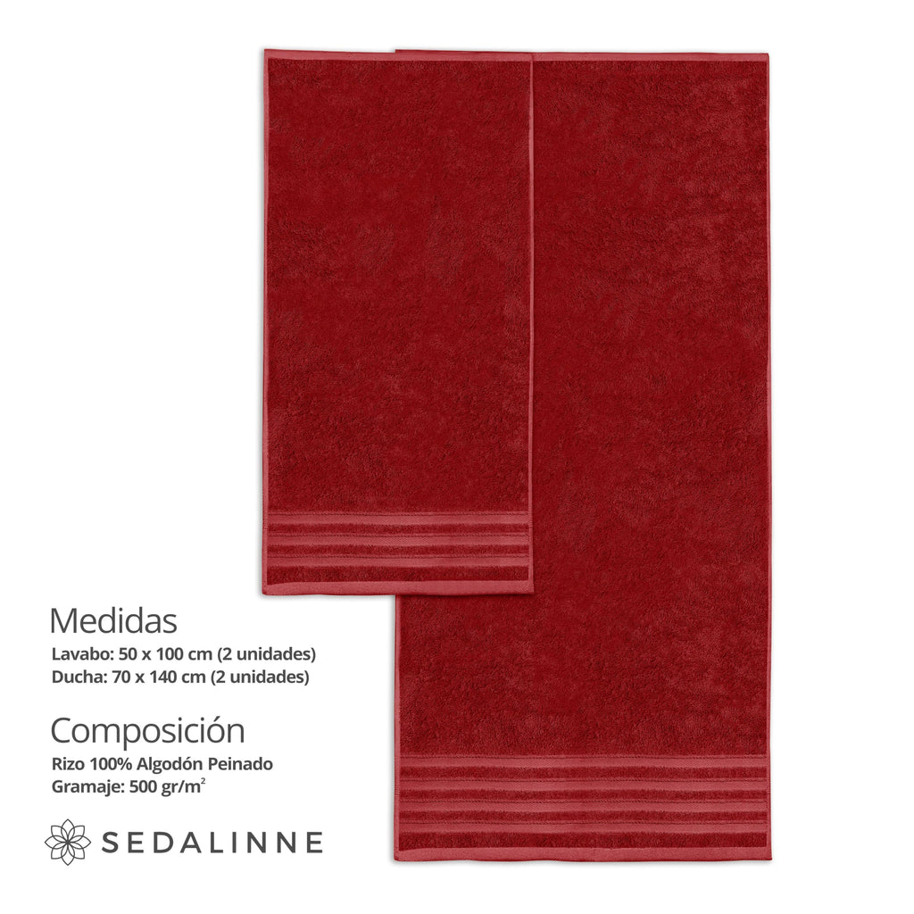 500 g Plain Full Bath Towel Set – Large and Small Terry Towels, 100% Cotton – Pack (2 Washbasin + 2 Shower) – High Absorption – Cotton Towel – Grass