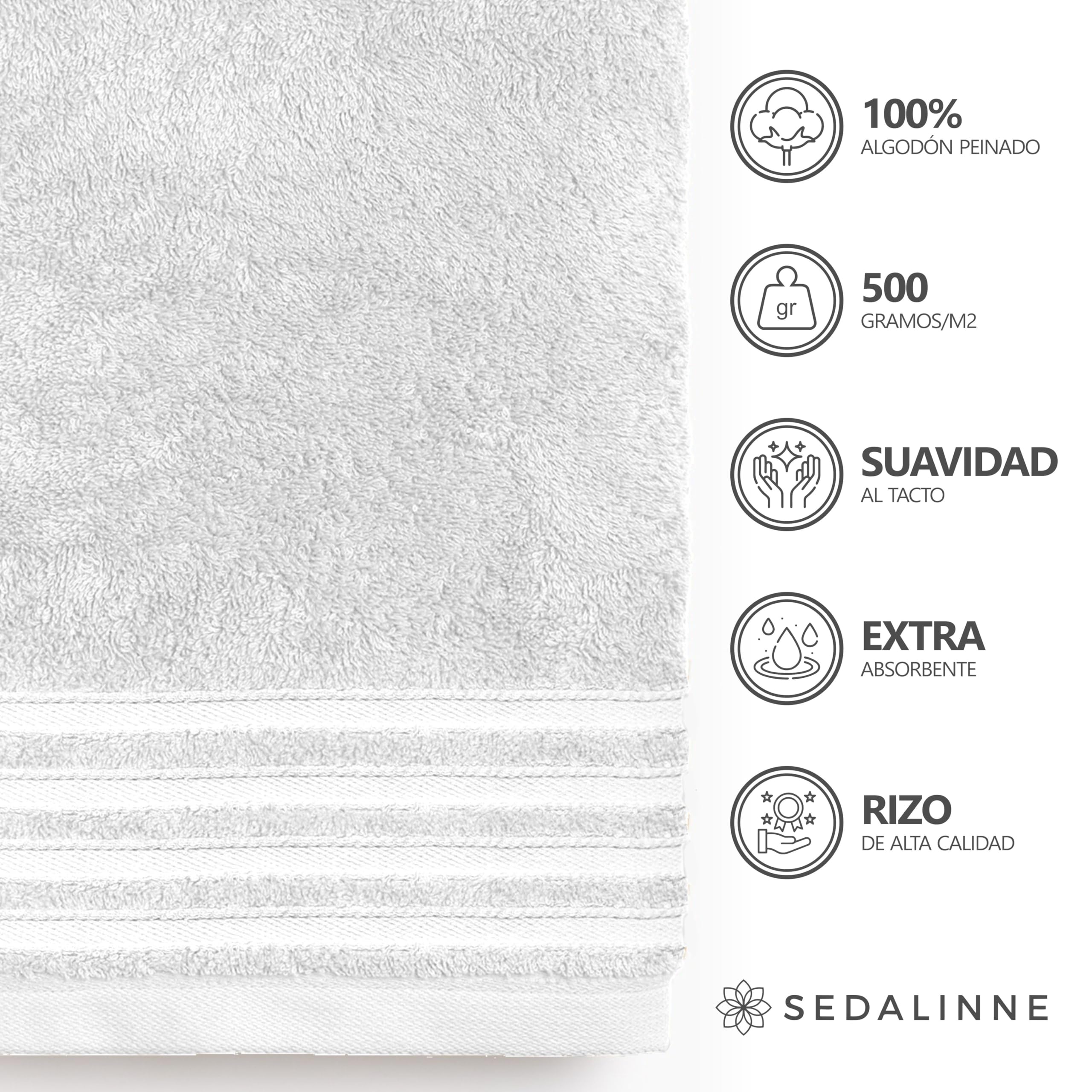 500 g Plain Full Bath Towel Set – Large and Small Terry Towels, 100% Cotton – Pack (2 Washbasin + 2 Shower) – High Absorption – Cotton Towel – Grass