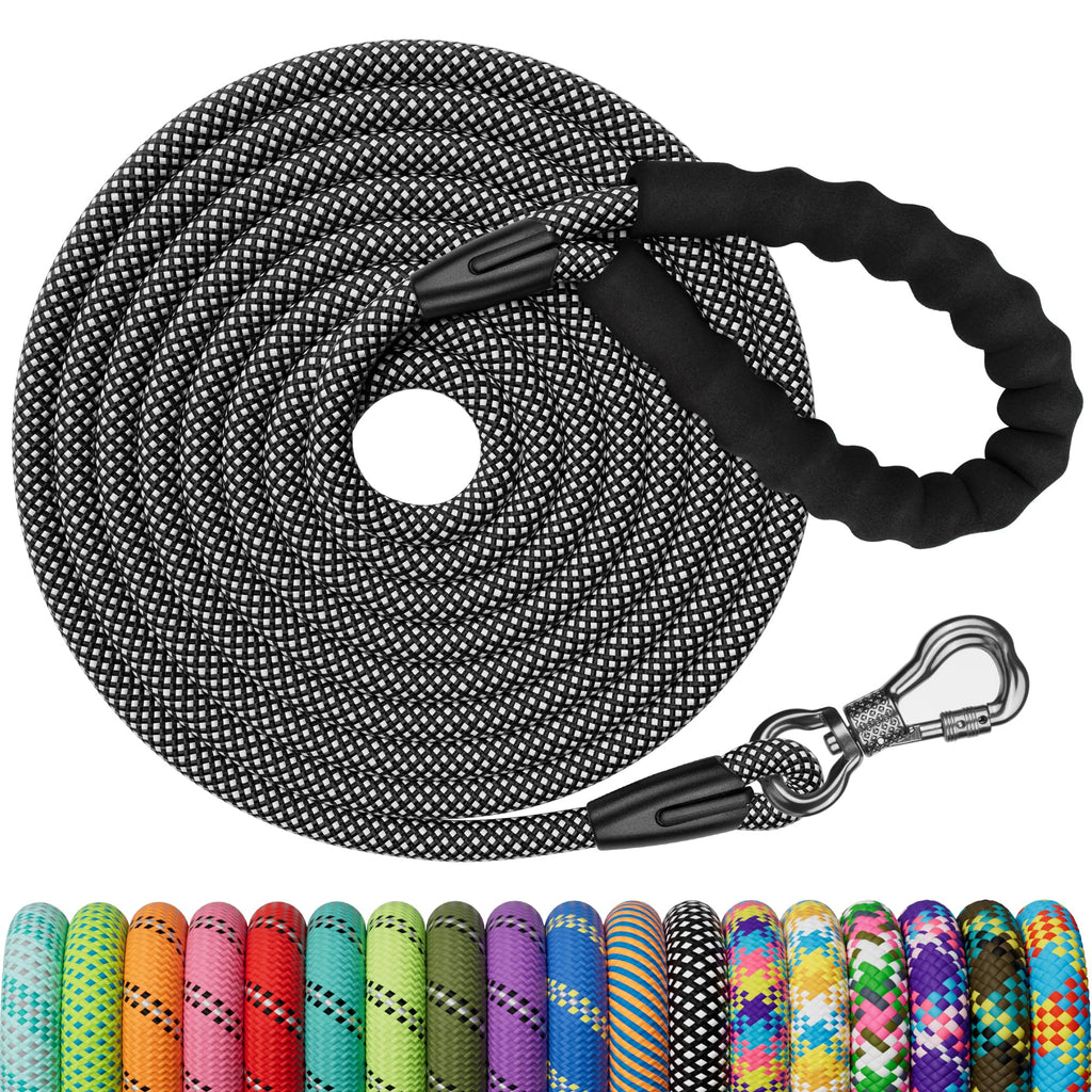 X XBEN Dog Training Lead, 1.5 m, 3 m, 5 m, 6 m, 10 m, 15 m, 20 m, 25 m, 30 m, Long Dog Leash with Lockable Hook, Training Leash for Large and Small Dogs, Reflective and Durable