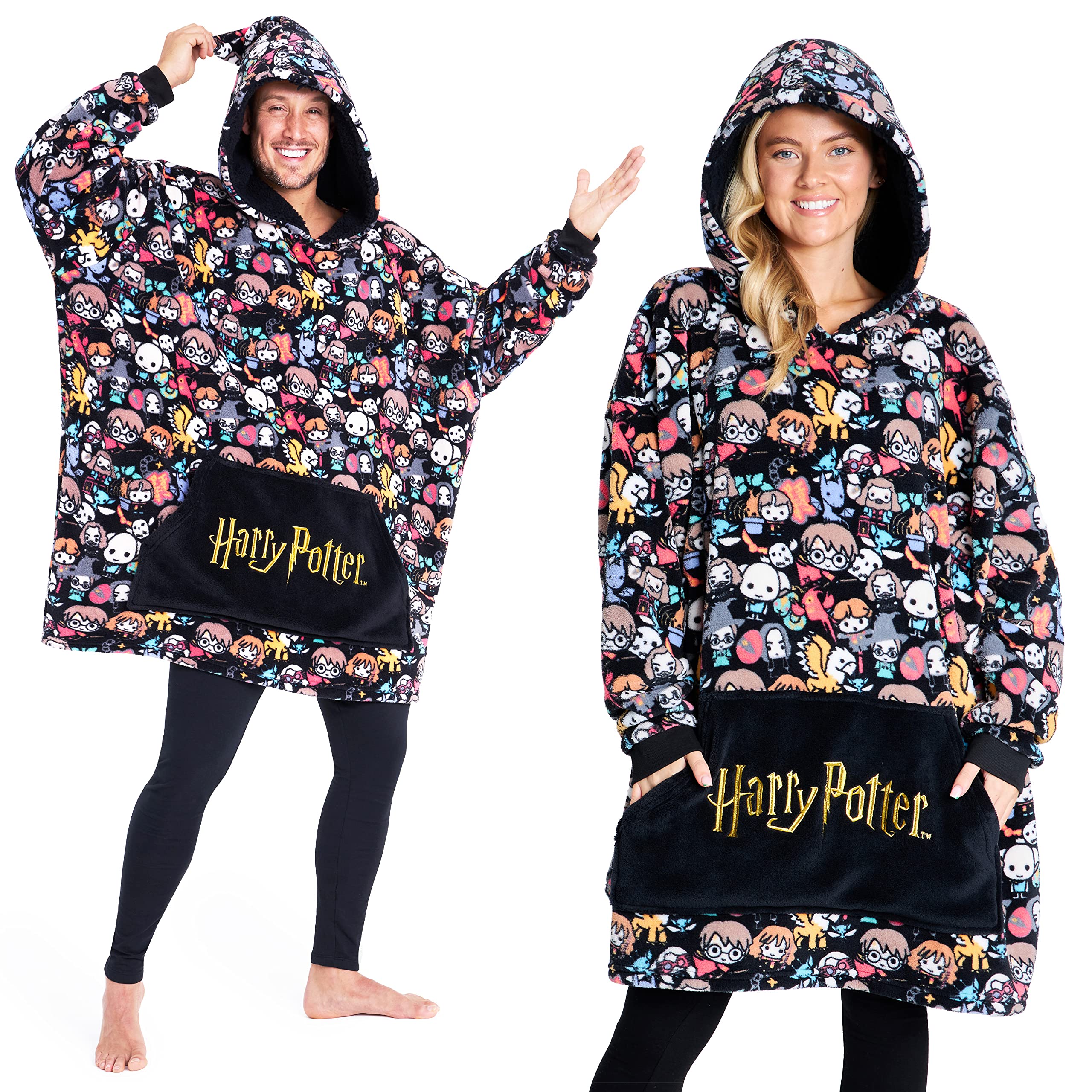 Harry Potter Women's Sweatshirt, Fleece Blanket Robe, Women's Oversized Sweatshirt with Fleece Hood, Original Gifts for Women