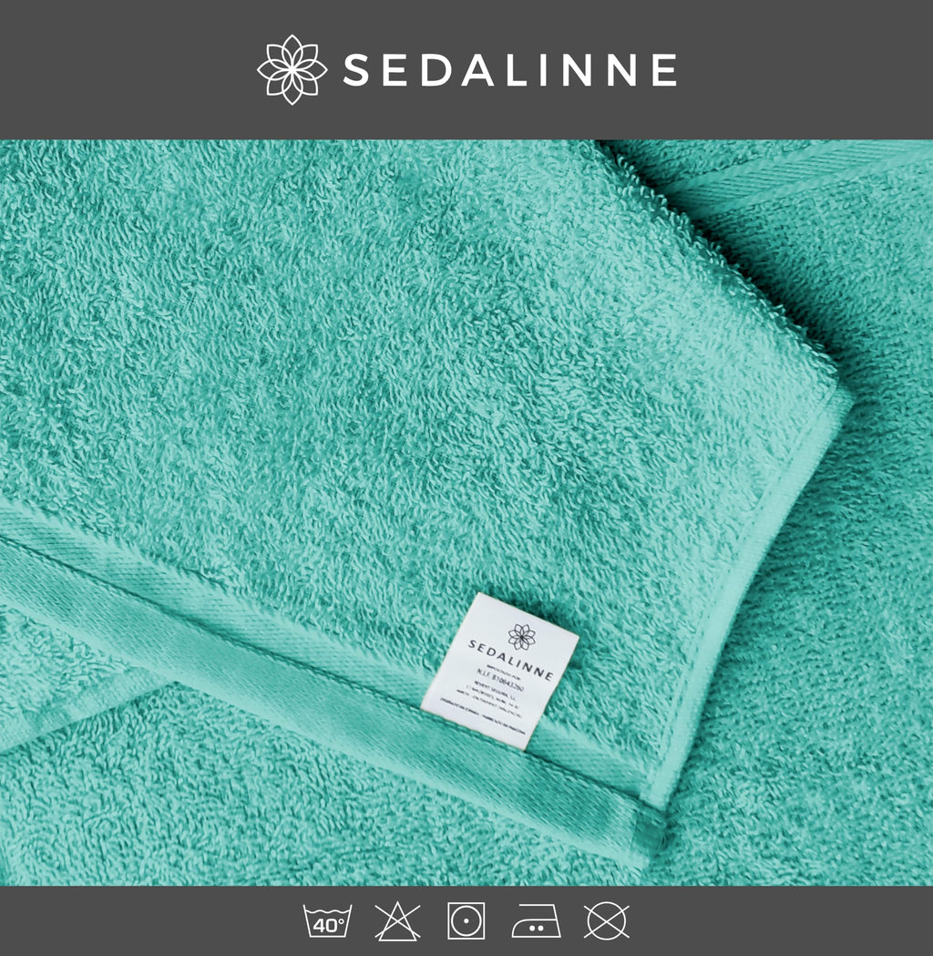 500 g Plain Full Bath Towel Set – Large and Small Terry Towels, 100% Cotton – Pack (2 Washbasin + 2 Shower) – High Absorption – Cotton Towel – Grass