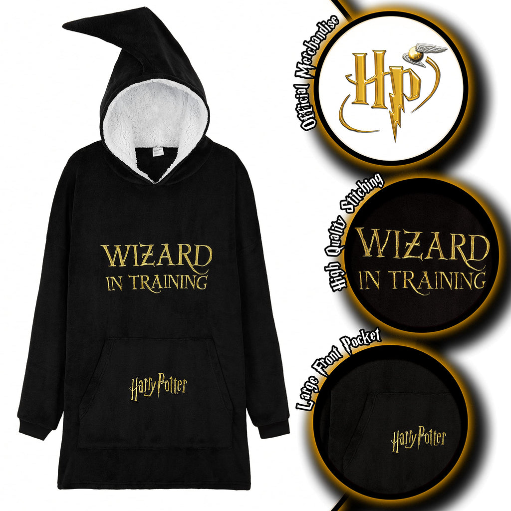 Harry Potter Women's Sweatshirt, Fleece Blanket Robe, Women's Oversized Sweatshirt with Fleece Hood, Original Gifts for Women