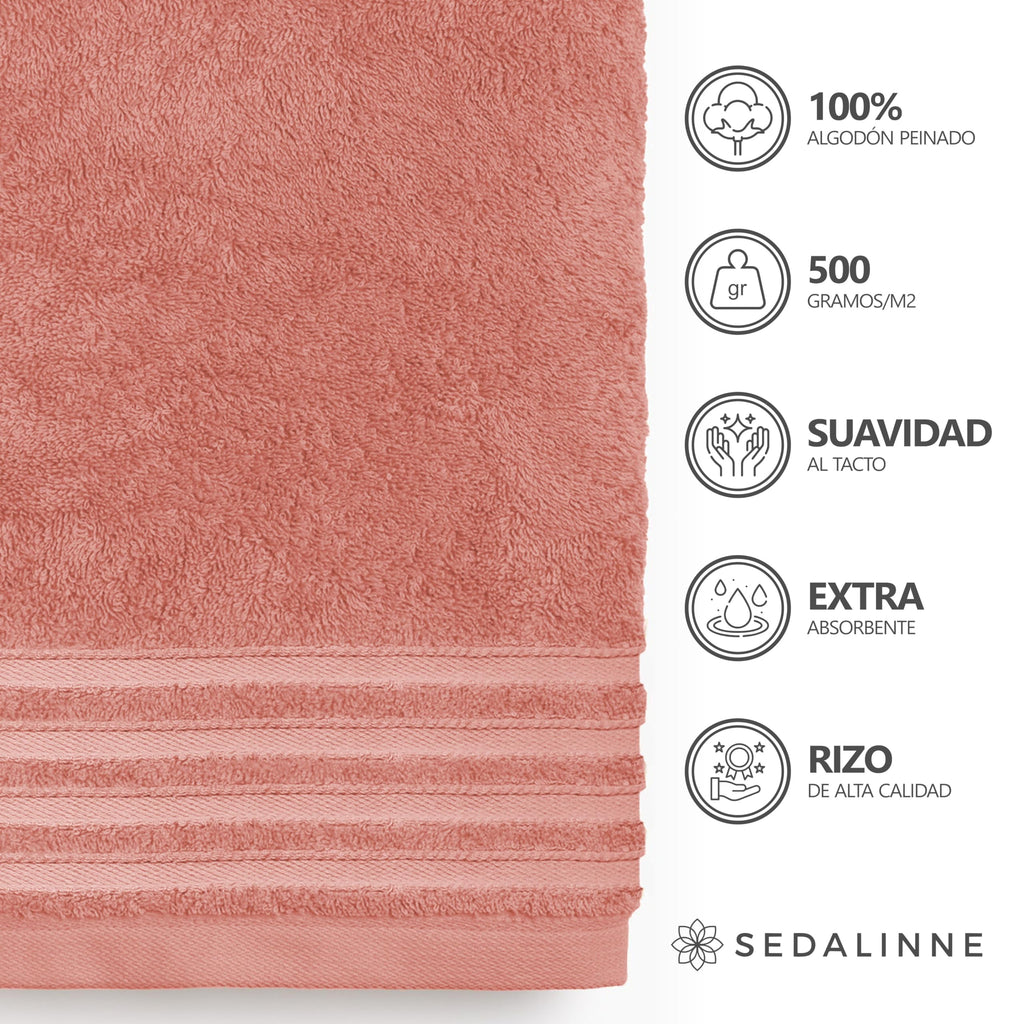 500 g Plain Full Bath Towel Set – Large and Small Terry Towels, 100% Cotton – Pack (2 Washbasin + 2 Shower) – High Absorption – Cotton Towel – Grass