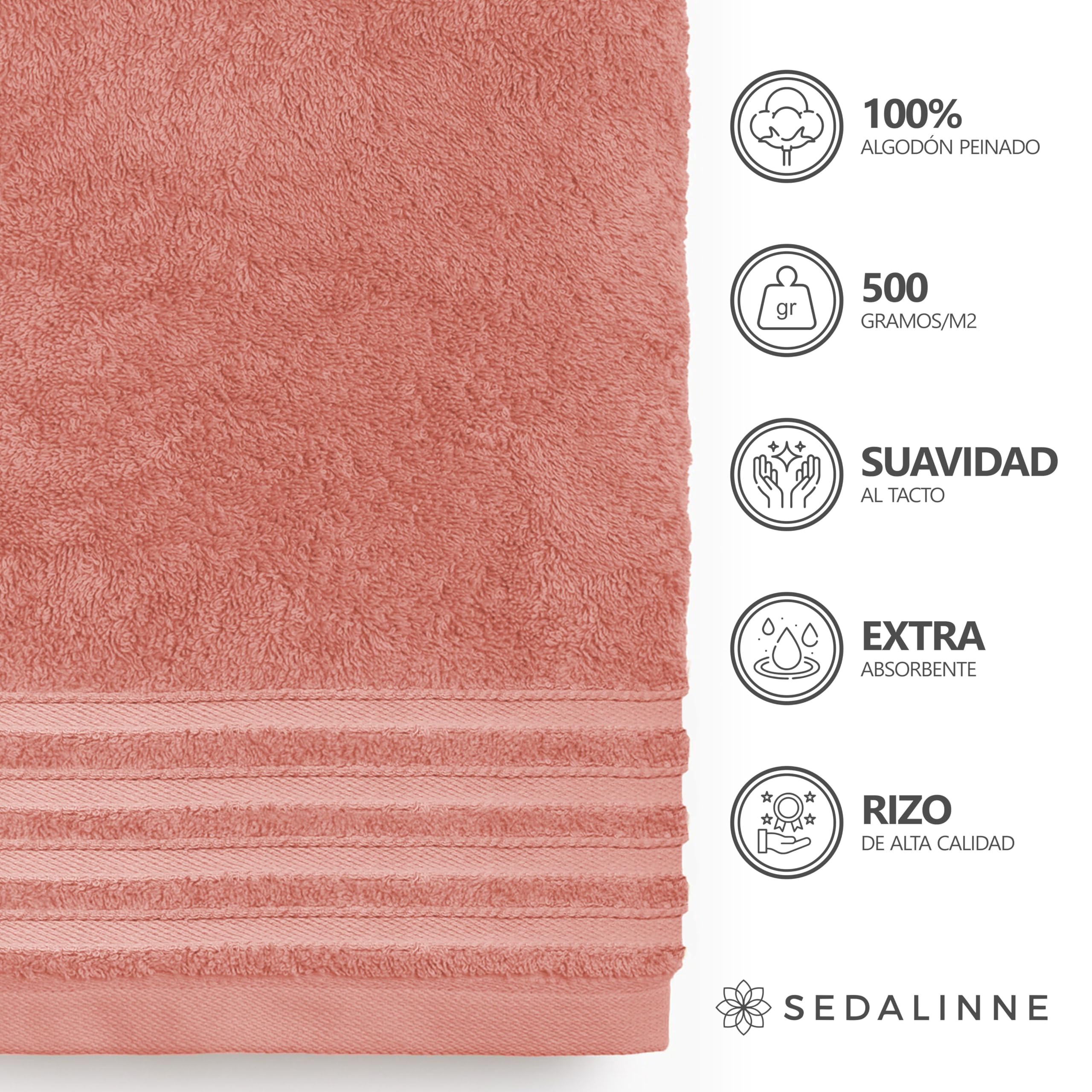 500 g Plain Full Bath Towel Set – Large and Small Terry Towels, 100% Cotton – Pack (2 Washbasin + 2 Shower) – High Absorption – Cotton Towel – Grass