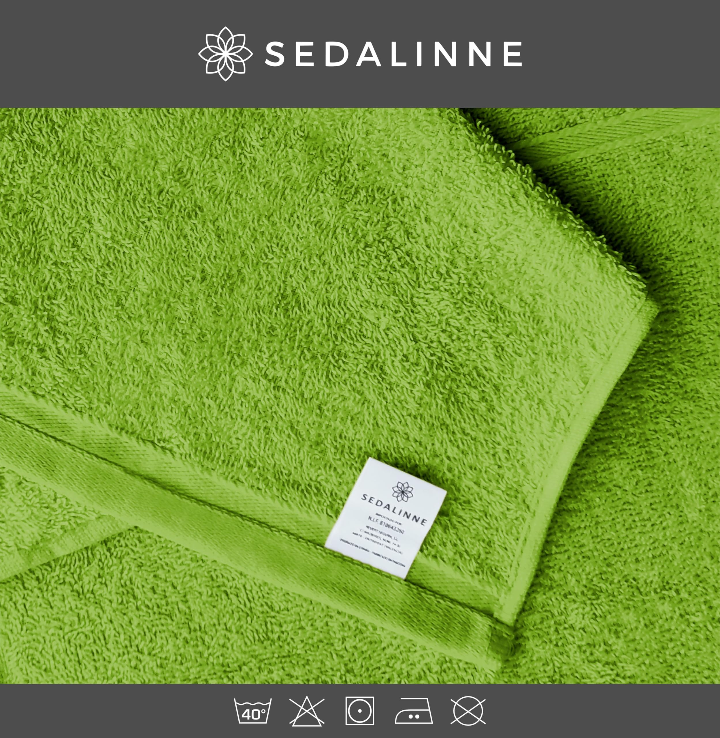 500 g Plain Full Bath Towel Set – Large and Small Terry Towels, 100% Cotton – Pack (2 Washbasin + 2 Shower) – High Absorption – Cotton Towel – Grass