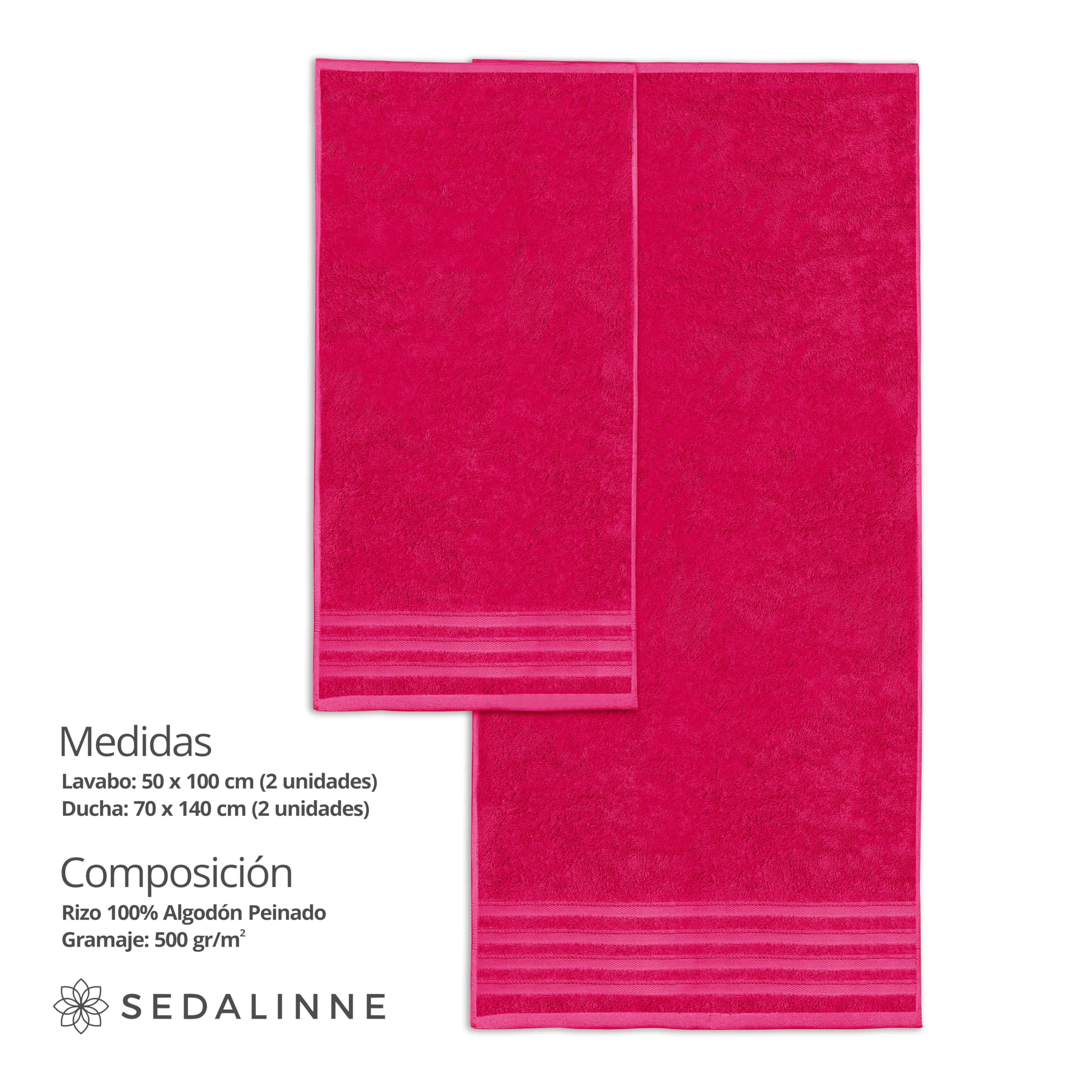 500 g Plain Full Bath Towel Set – Large and Small Terry Towels, 100% Cotton – Pack (2 Washbasin + 2 Shower) – High Absorption – Cotton Towel – Grass