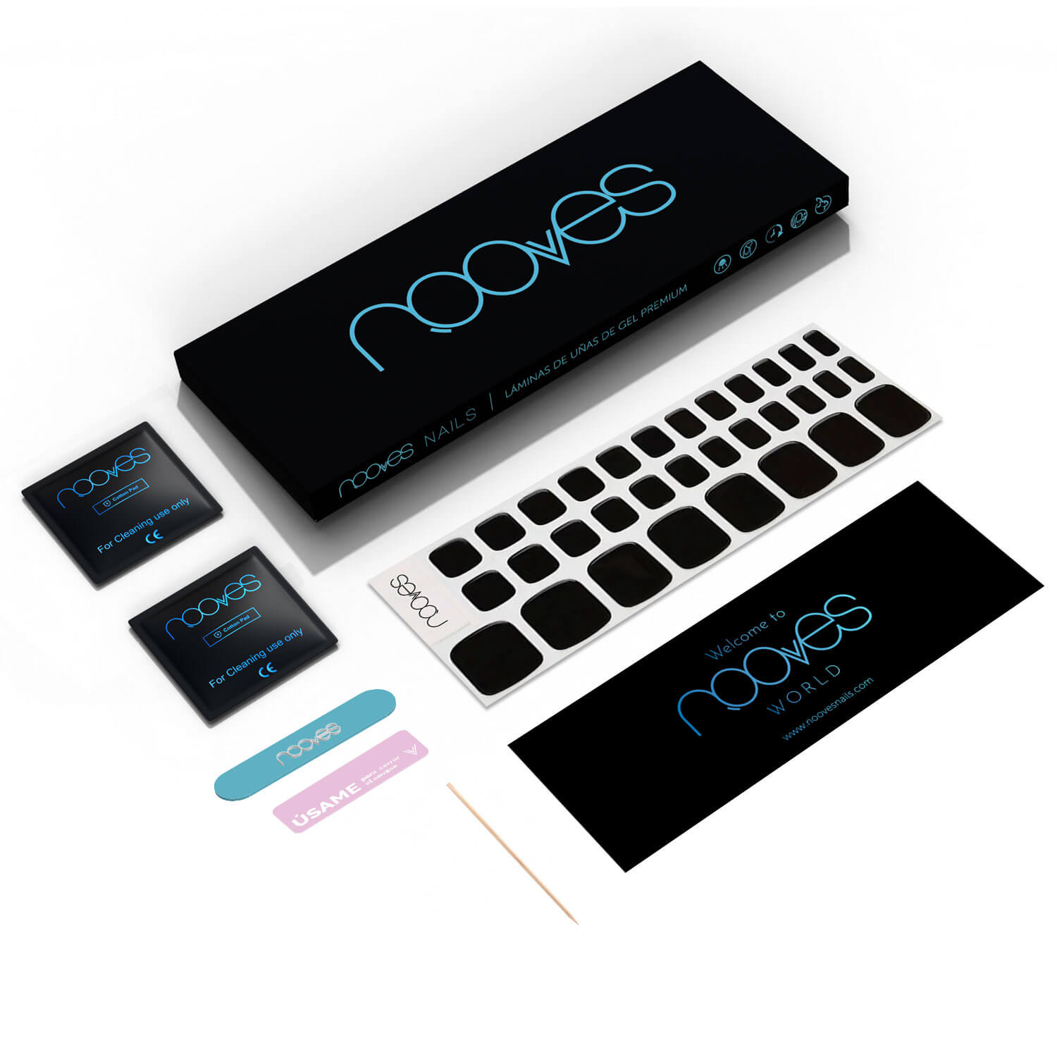 Láminas de Gel Pedi - Noir Onix - Nooves Nails